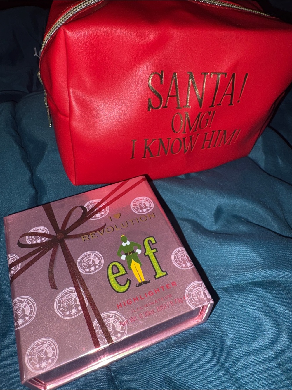 I ♥️ Revolution- Buddy - Holiday Red Cosmetic Pouch - Santa! OMG! I Know Him!